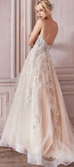 COPY - Beaded champagne formal evening ball gown - Picture 5 of 7